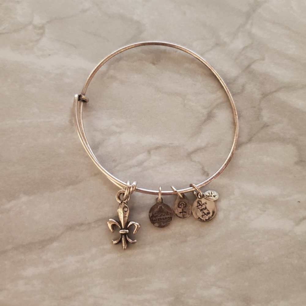 ⚜ Alex and Ani French Royalty Fleur de Lis Silver Expandable Charm Bracelet ⚜ - Picture 3 of 4